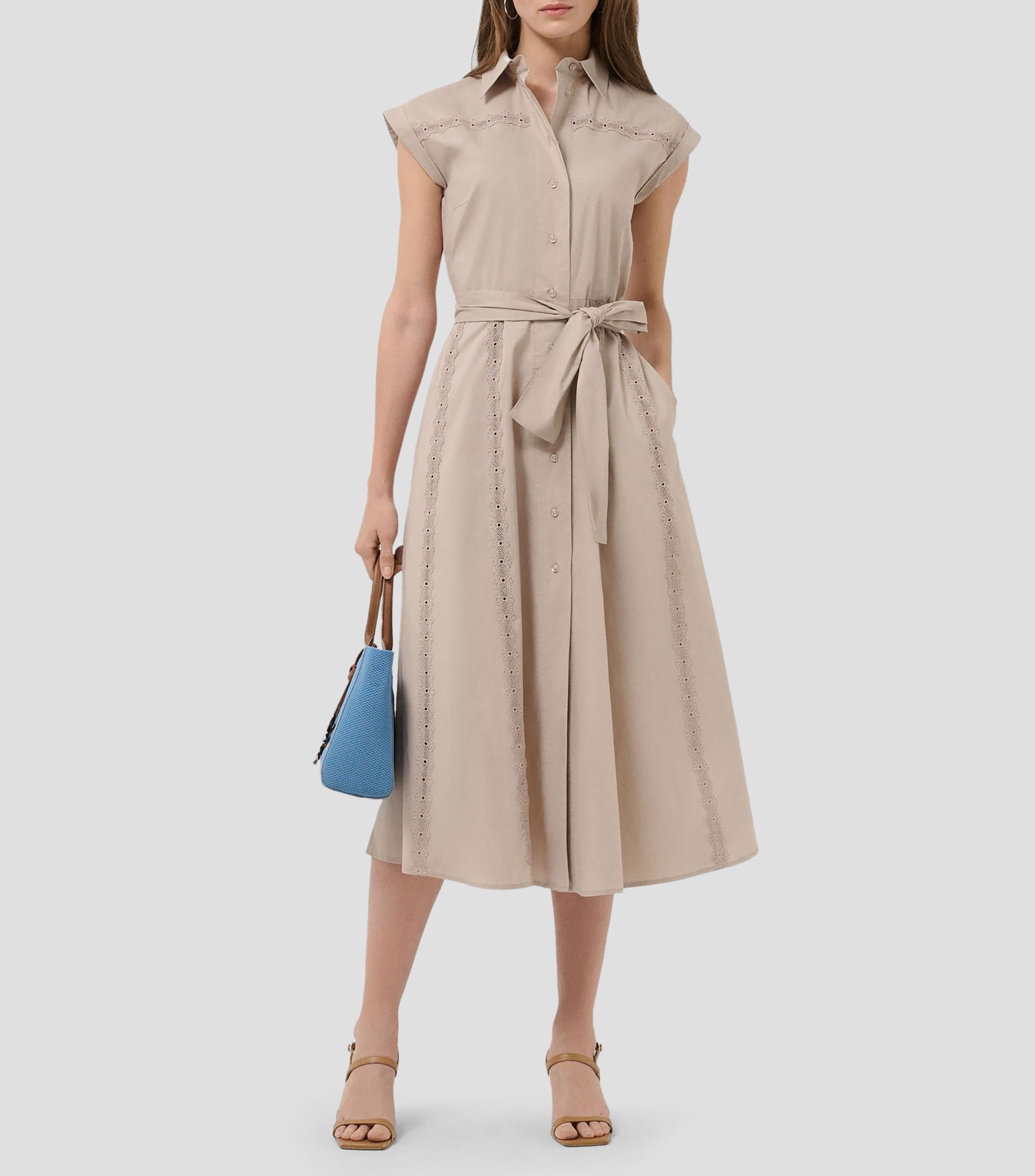 Vestido midi liso Mujer